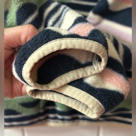 WOODS Half-Zip Fleece Pullover in Pastel Geo Stripe - Picture 7 of 8